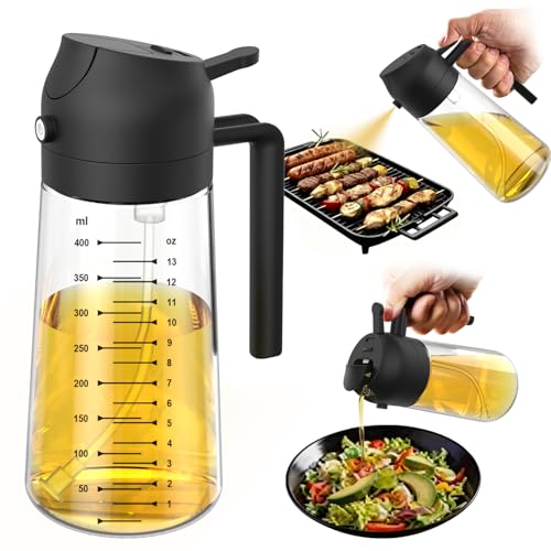 Modern TrendPlain 16oz/470ml Glass Olive Oil Sprayer for Cooking – 2 Essentials