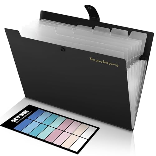 Minimalist SKYDUE Accordion File Organizer, Expanding File Folder with 8 Pockets, Collection