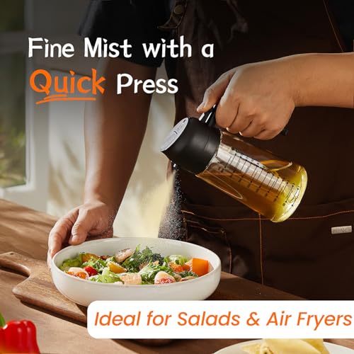Modern TrendPlain 16oz/470ml Glass Olive Oil Sprayer for Cooking – 2 Essentials