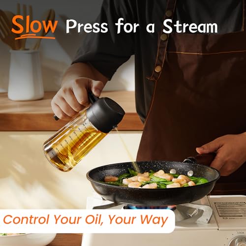 Modern TrendPlain 16oz/470ml Glass Olive Oil Sprayer for Cooking – 2 Essentials