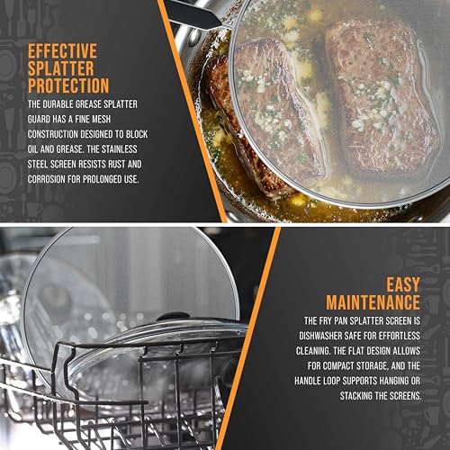 Minimalist U.S. Kitchen Supply 4-Piece Stainless Steel Splatter Collection